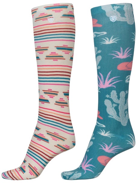 Ariat Southwest Oasis Kneehigh Tall Socks- 2 Pack