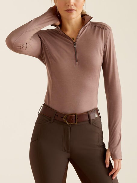 Ariat Womens Cheviot 100% Wool 1/4 Zip Baselayer Top