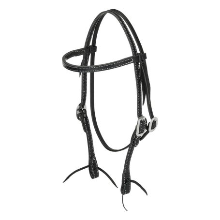 Berlin Custom Leather Black Stitched Browband Headstall