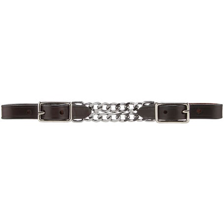 Berlin Custom Dark Oil Leather Double Chain Curb Strap