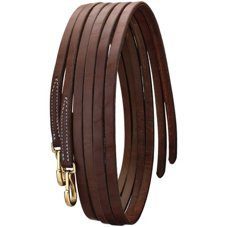  New Western Dark Brown Leather Braided Split Reins with Scissor  Snaps : Sports & Outdoors