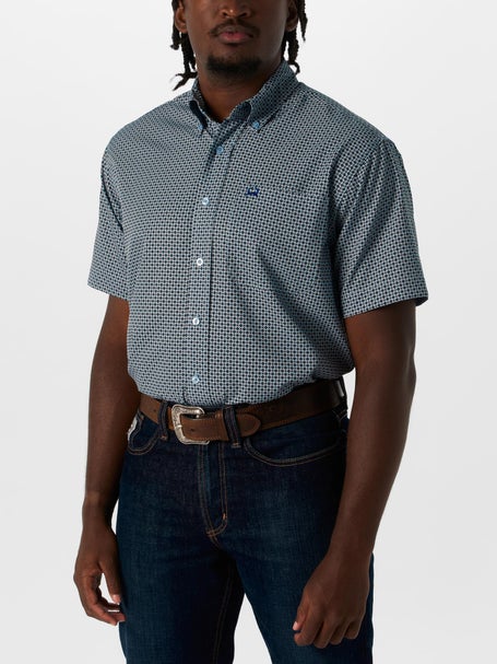 Cinch Mens ArenaFlex Printed Blue Short Sleeve Shirt