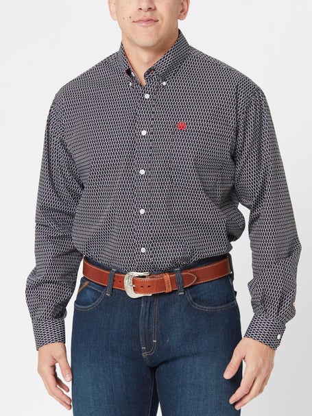 Cinch Mens Classic Black with Ribbon Red Print Shirt