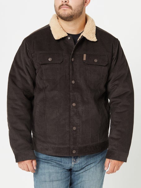 Cinch Mens Brown Corduroy Sherpa Lined Trucker Jacket