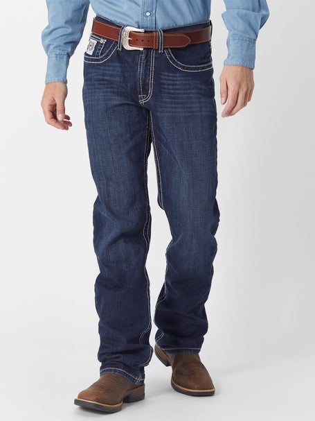 Cinch White Label Relaxed Fit Mid Rise Jeans Dark Stonewash