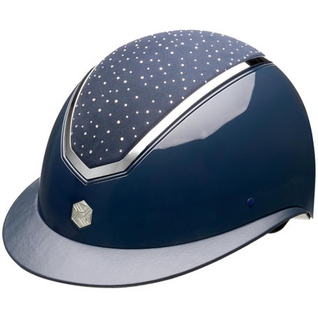 Sole Society Navy Chenille Riding Hat - Equestrian Style Charles Owen Junior Fian Riding Hat Navy – Naylors main image 3