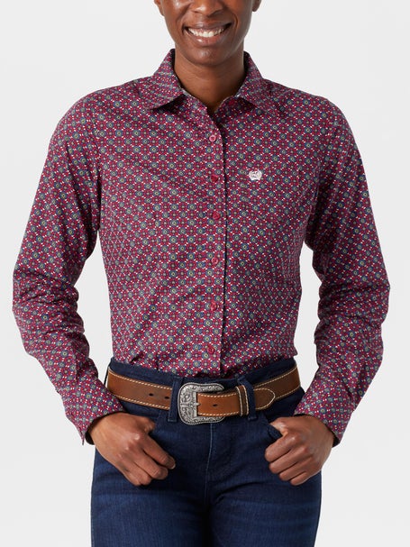 Cinch Womens Crimson Print Long Sleeve Shirt