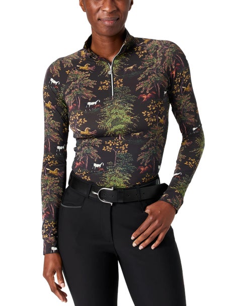 Dapplebay Womens Autumn Toile 1/4 Zip LS Riding Top