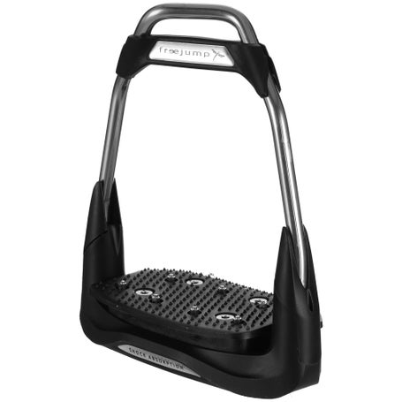 Freejump AirS Stirrups-Flat Tread/Off-Set Eye