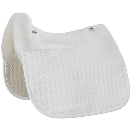 E.A. Mattes Gold Wool Dressage Square Pad w/Bare Flaps