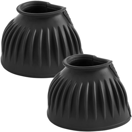 Centaur Heavy-Duty Ribbed Overreach Bell Boots - Black