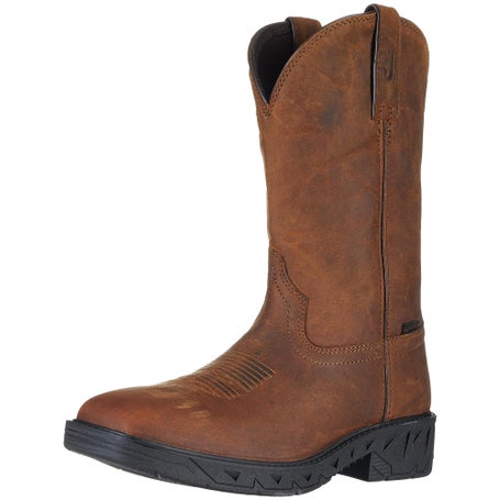 Justin Mens Prodigy Trencher Brown Cowboy Work Boots