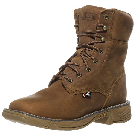 Justin Mens Stampede Rush Lace-Up Square Toe Work Boot