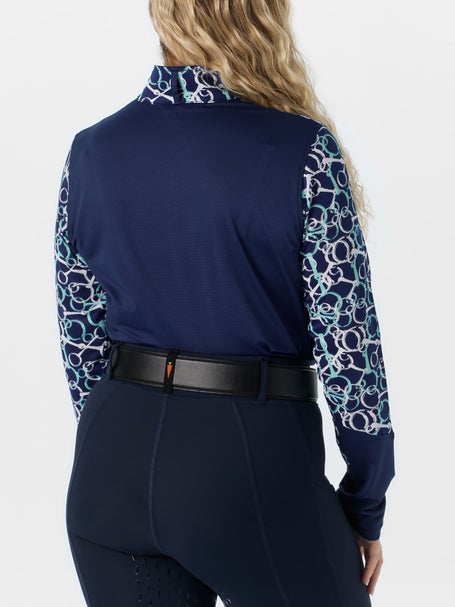 Chemise D'équitation Kerrits Ice Fil Enfant - Manches Longues Imprimée - Noir Taille M