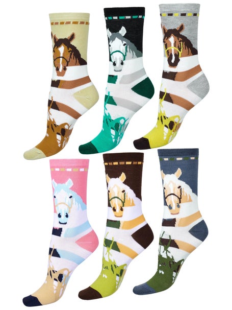 Kelley & Co Adult Crew Socks At The Fence - 6 Pack