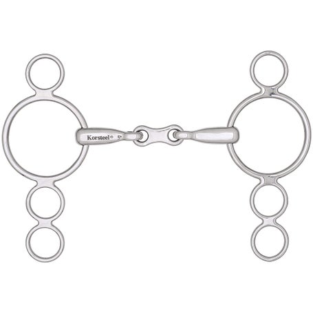 Korsteel French Link 3-Ring Elevator Gag bit