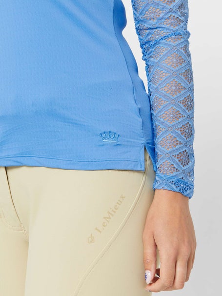 Kastel Denmark Long Sleeve Sun Shirt - Navy Diamond Lace Raglan Small