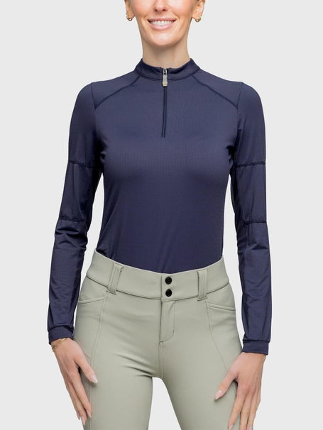 Kastel Navy Paneled 1/4 Zip Sun Shirt