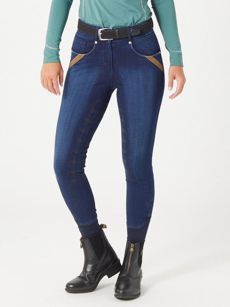 LeMieux Ladies Denim Silicone Grip Euro Seat Breeches