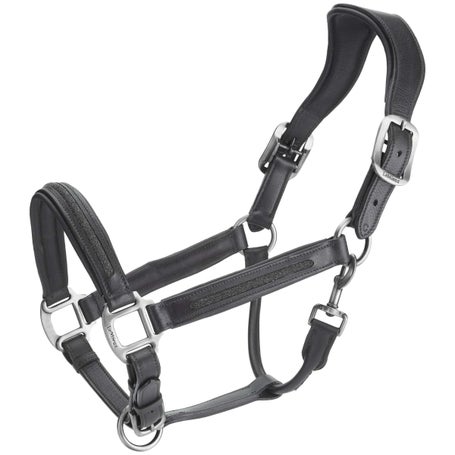 Jet Black Crushed Diamanté Crystal Leather Horse Cob Pony Padded