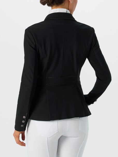 Veste ajustée à manches courtes Velours de coton noir
