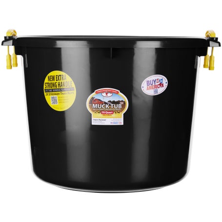 Little Giant® Plastic Muck Tub | Durable & Versatile Utility Bucket with  Handles | Muck Bucket | Rope Handles | 70 Quart | Red