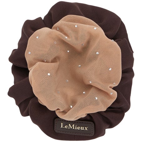 LeMieux Brown Scrunchie with Crystal Hair Net