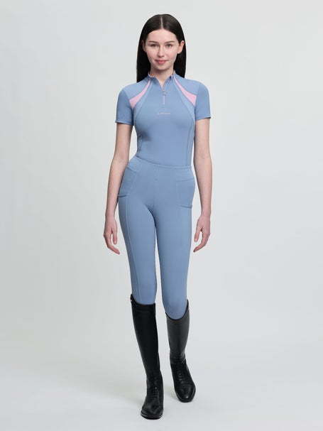 Haut Bleu Marine Manches Courtes LeMieux - Taille Young Rider 11-12 Ans - Occasion En Bon état - Équitation Classique