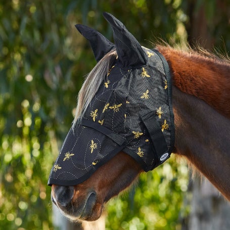 Mackey Printed Fly Mask w/Ears & Detachable Nose