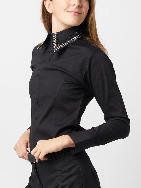 Royal Highness Zip Western Show Shirt-4 Line Crystals