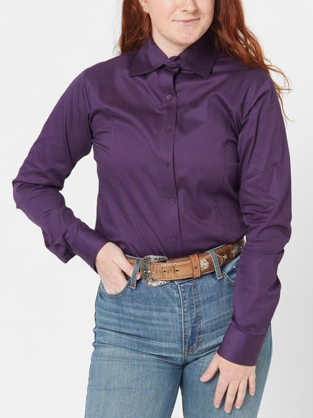 Royal Highness Ladies Zip & Button Shirt Plum