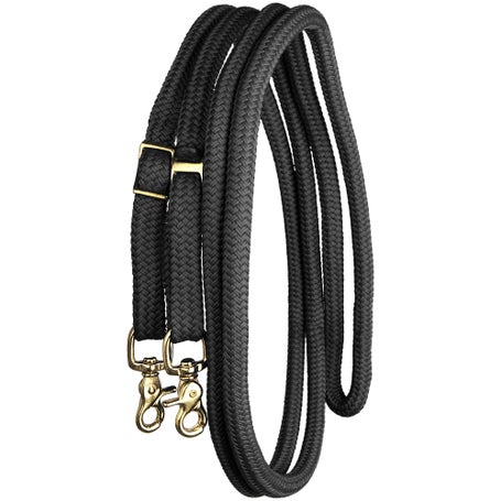 RJ Manufacturing Round Yacht Rope Trail Reins Brass 12