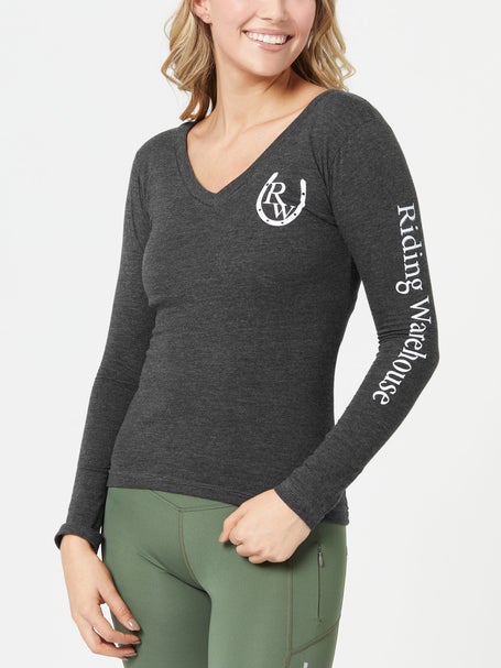 Riding Warehouse Womens Long Sleeve V-Neck Top