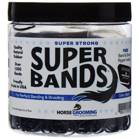 Super Bands Natural Rubber Mane/Tail Braiding Bands Jar
