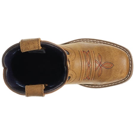Stivali Western Bambino Smoky Mountain Boots – Pelle Marrone Con Stelle E Strisce – Tacco Western, Punta Quadrata, Suola In Gomma