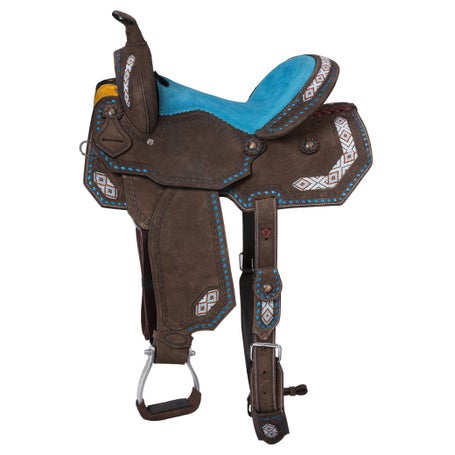 Silver Royal by Tough 1 Sonora Buckstitch Barrel Saddle