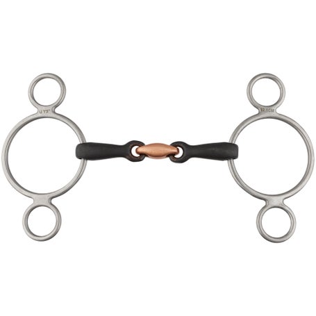 Shires Raised Ribs Two Ring Sweet Iron Gag Bit