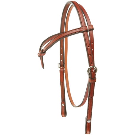 Tory Double & Stitched Knotted Brow Headstall
