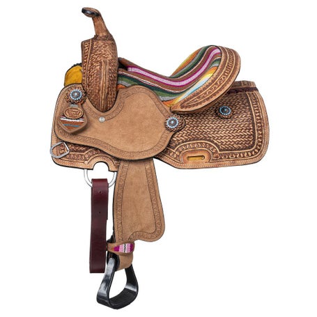 Silver Royal by Tough 1 Youth Serape Barrel Saddle