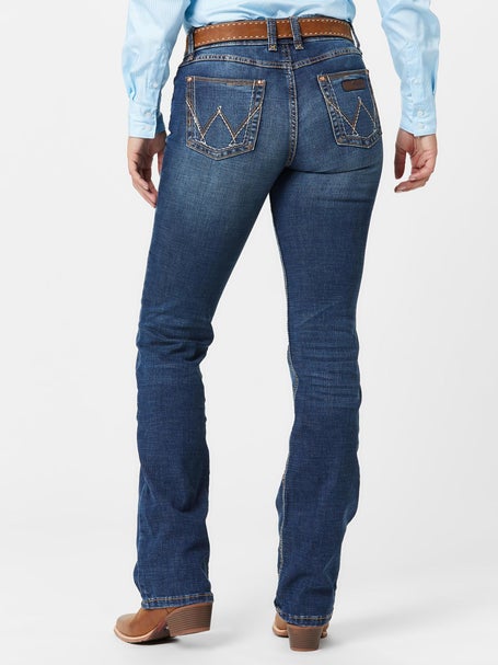 Wrangler Women's Mae Retro Mid-Rise Boot Cut Jeans Riding Warehouse