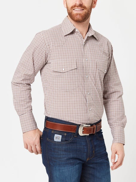 Wrangler Mens Wrinkle Resist Western Long Sleeve Shirt
