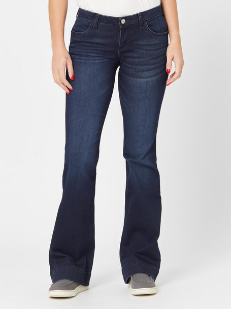 Wrangler Womens Mae Retro Mid-Rise Trouser Jeans- Dark