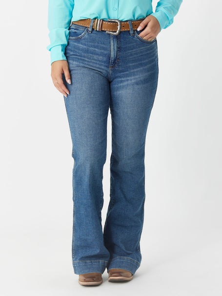 Women's Wrangler Retro® Green Jean: Women's High Rise Trouser Jean, Em –  Frey Outfitters