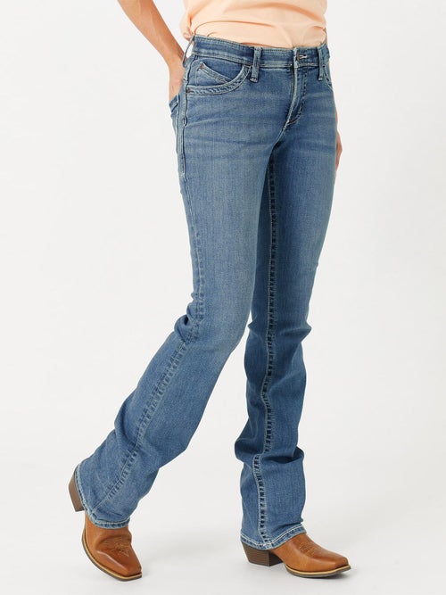 Wrangler Donna Aura Instantly Slimming Jeans Boot Cut Vita Media, Colore Jennifer, Taglia 18 - 5