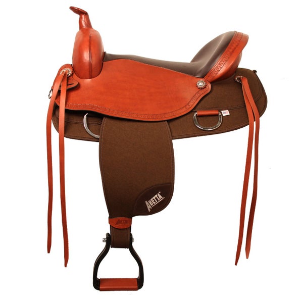 NEW ABETTA DELUXE TRAIL SADDLE WITH HORN, 17", WIDE Tree