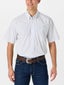 Cinch Men Classic Short Sleeve White Stripe Shirt