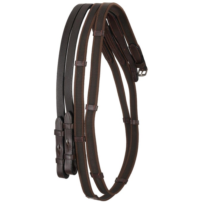 Camelot Anti-Slip Horse Reins - Pony Size In Brown For Better Control