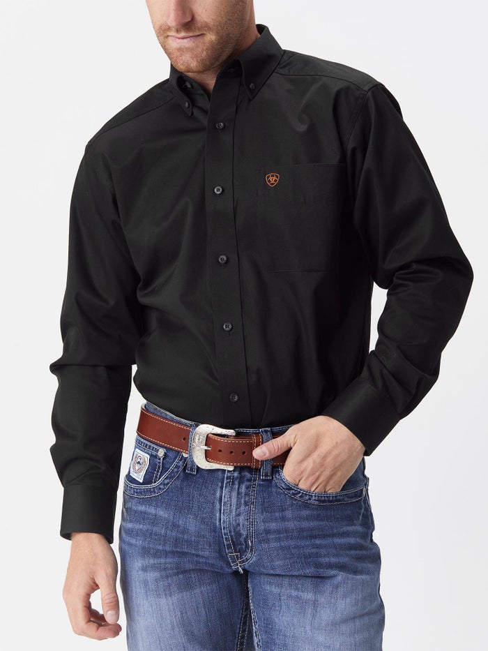 Ariat Men's Solid Twill Long Sleeve Western Shirt Riding Warehouse