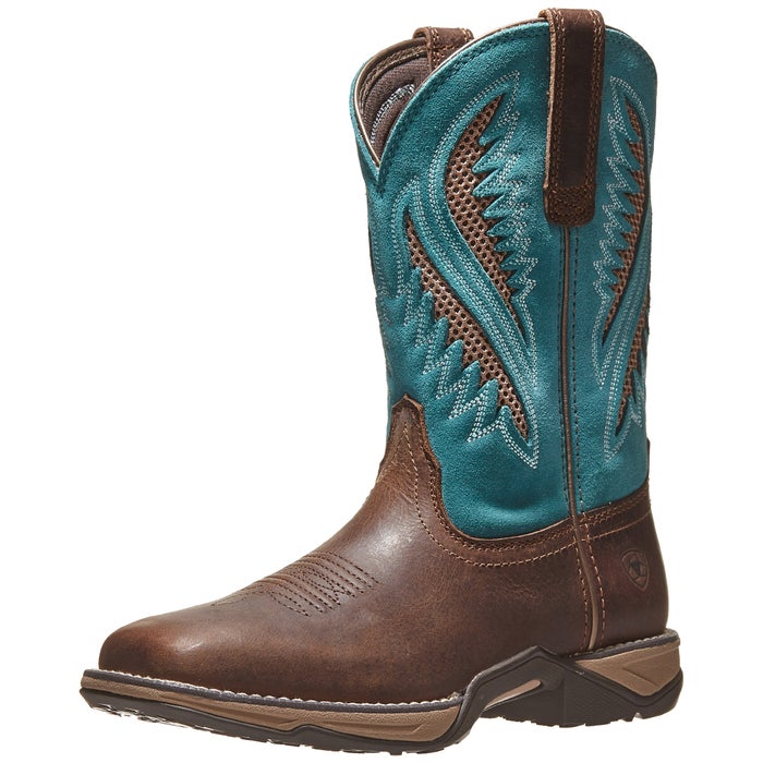 Ariat Women's Anthem Venttek Cowboy Boots-Turquoise - Riding Warehouse