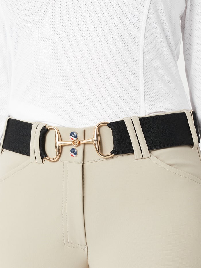 Ellany 2" Gold Snaffle Bit Elastic Belt Riding Warehouse